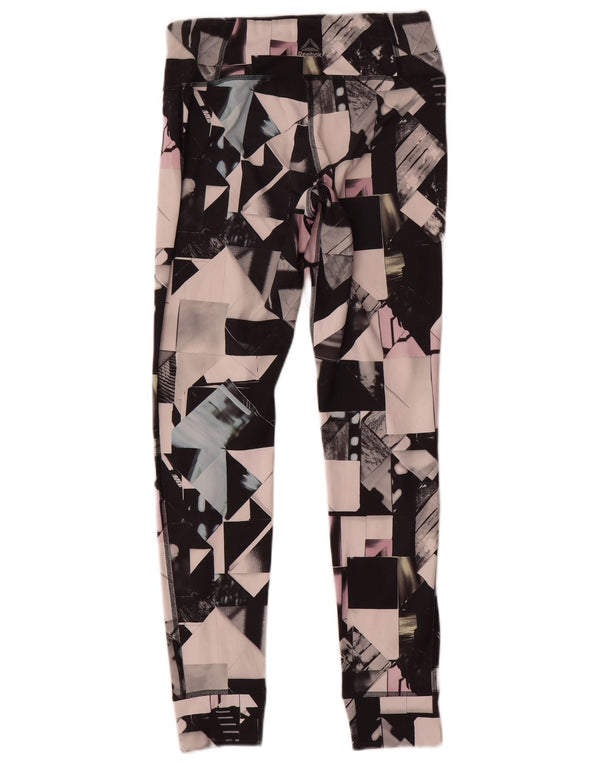 Leggings Reebok da donna UK 8/10 Piccolo poliestere geometrico multicolore
