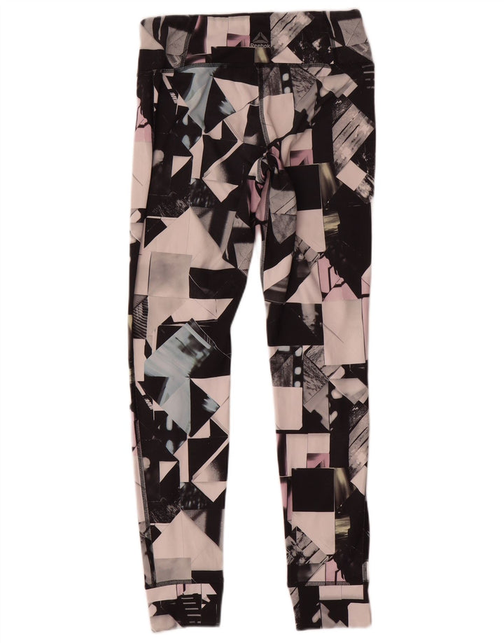 Leggings Reebok da donna UK 8/10 Piccolo poliestere geometrico multicolore