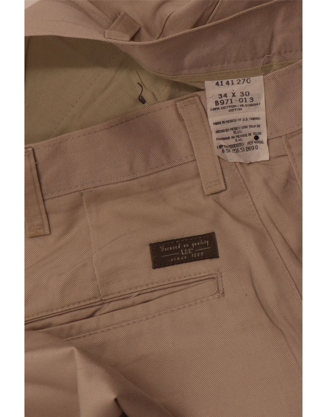 Pantaloni chino con pegging da uomo LEE W34 L30 in cotone beige