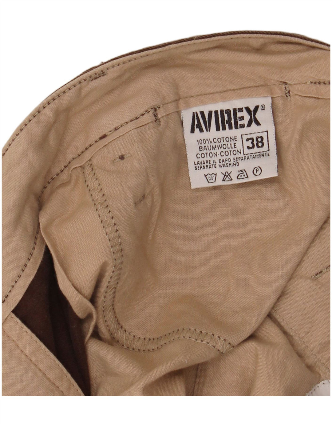 Pantaloni casual dritti da uomo AVIREX W38 L32 in cotone marrone