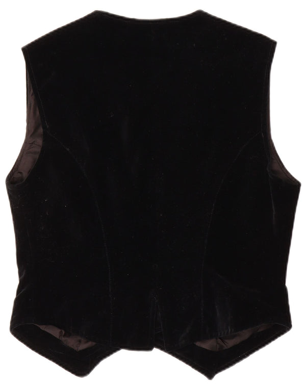 Le Group Gilet da donna in velluto IT 46 Large Nero a fiori in cotone