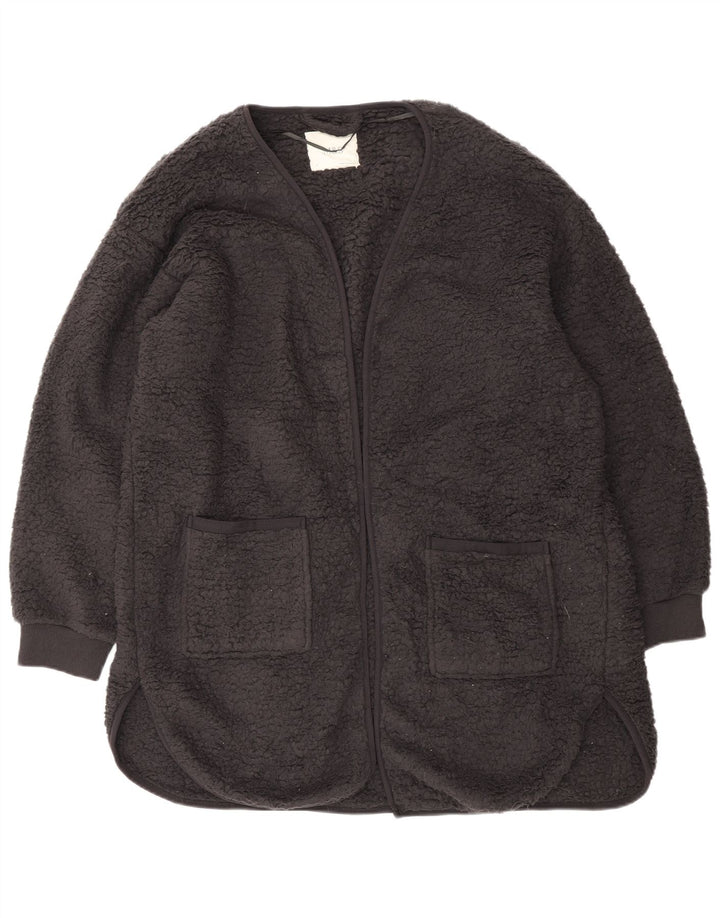 MARKS & SPENCER Maglione cardigan lungo da donna UK 14 Medio Nero