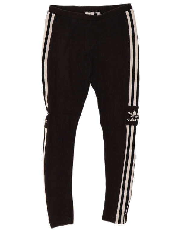 Leggings grafici da donna Adidas UK 10 piccoli sport in cotone nero