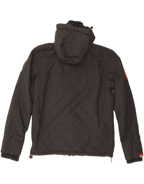 Giacca a vento con cappuccio da uomo Superdry UK 40 Large in nylon grigio