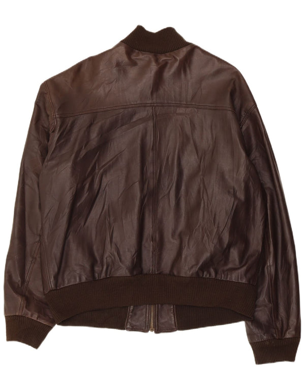 Giacca in pelle da uomo VINTAGE UK 42 XL in pelle marrone