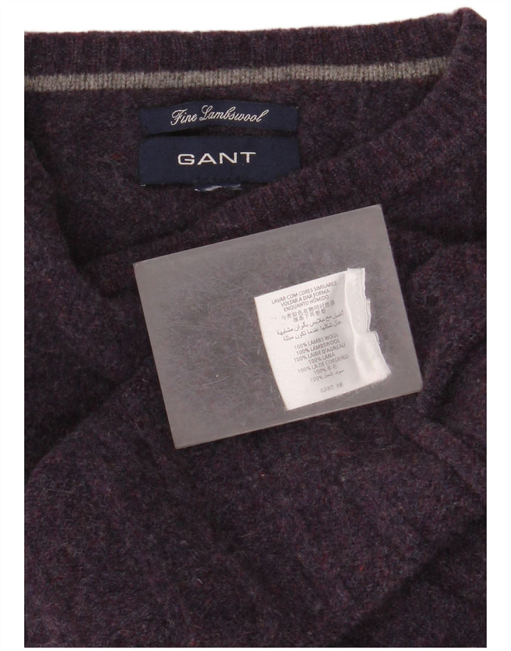 Gant Maglione girocollo da uomo in lana d'agnello viola medio