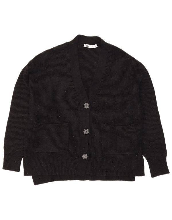 Maglione cardigan oversize da donna Zara UK 14 medio nero