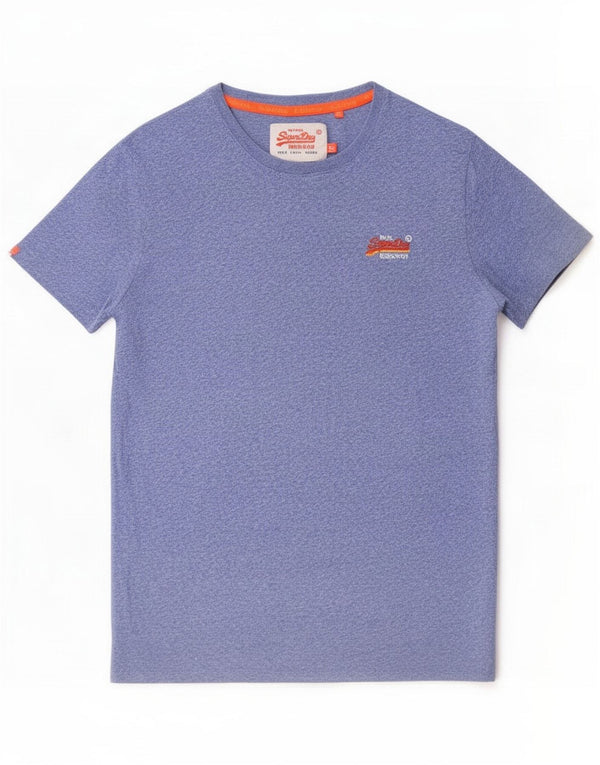 T-shirt da uomo Superdry Top piccolo in cotone screziato blu