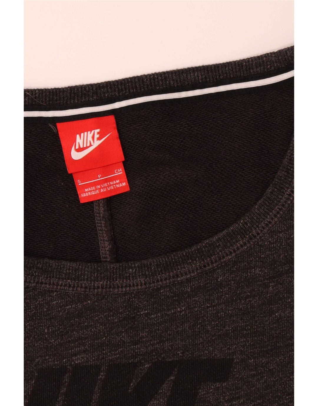Felpa oversize con grafica Nike da donna, maglione UK 10, piccolo cotone grigio