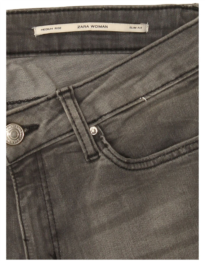 Jeans slim effetto consumato da donna Zara a vita media EU 36 XS W26 L29 Grigio