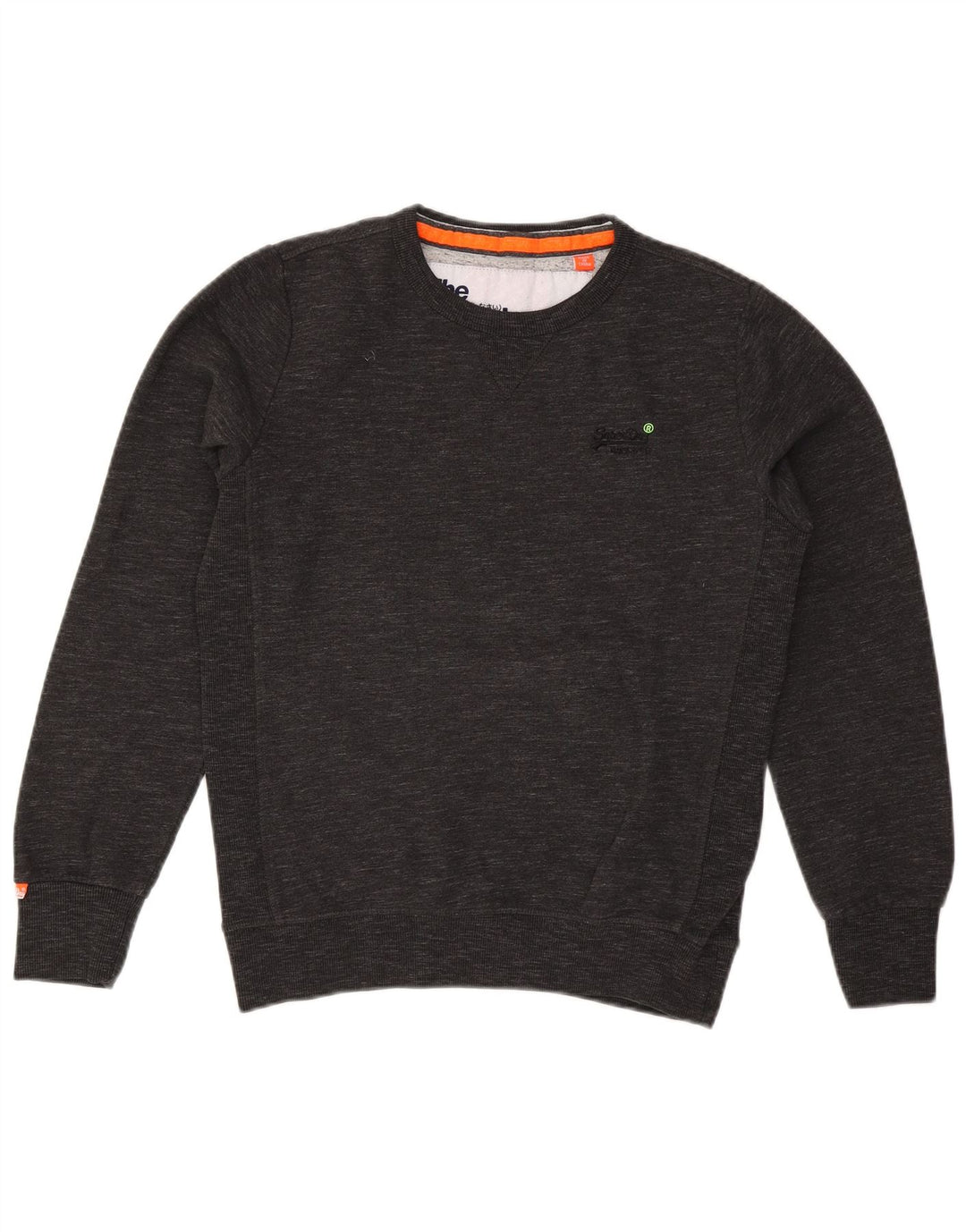 Felpa da uomo Superdry Maglione in cotone chiazzato grigio medio