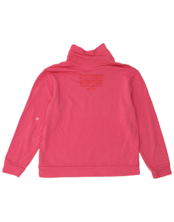 Felpa grafica da donna Adidas Jumper UK 12/14 Cotone rosa medio