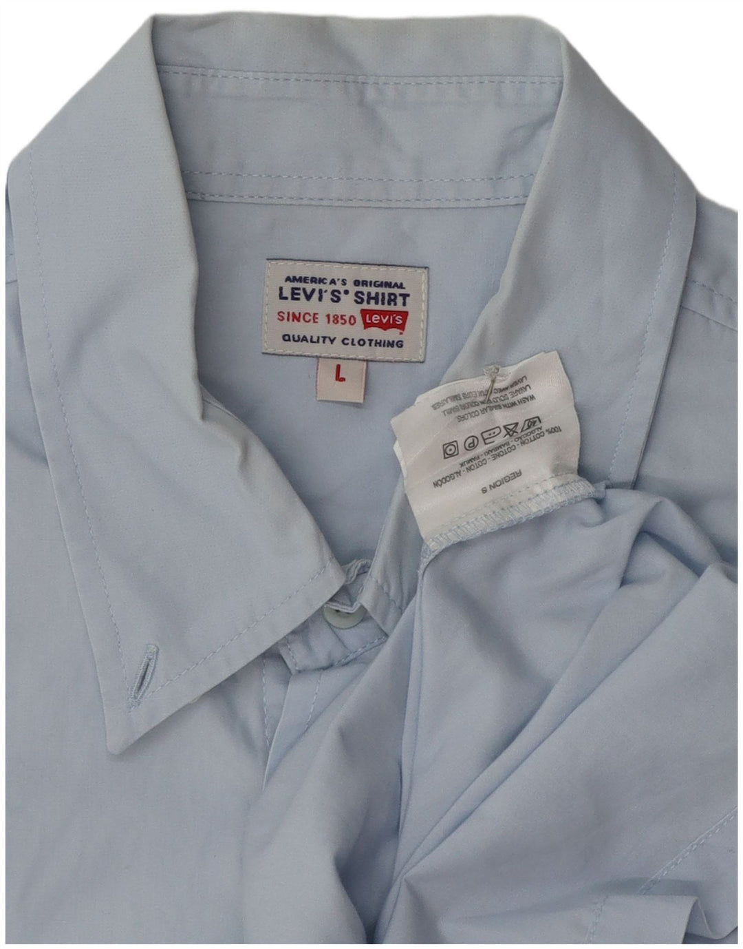 Camicia a maniche corte da uomo Levi's Large in cotone blu