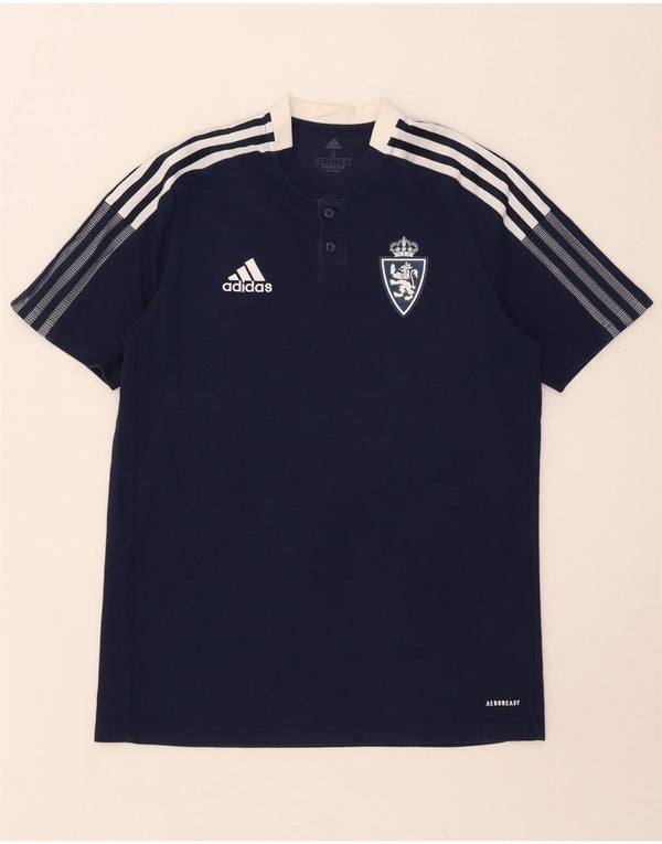T-shirt Adidas Aeroready da uomo piccola in cotone blu