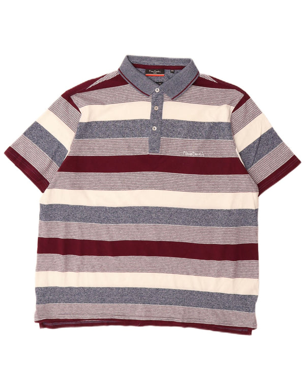 Polo da uomo vestibilità regolare Pierre Cardin 2XL cotone a righe multicolore