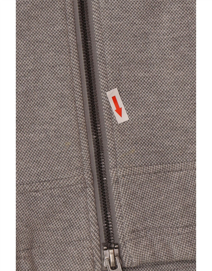 Wellensteyn Bomber con cappuccio grafico da uomo UK 10 piccolo cotone grigio