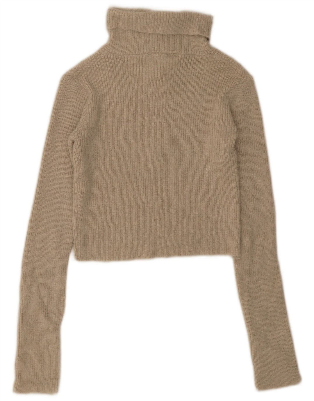 Maglione corto con collo con zip da donna Zara UK 12 Beige medio