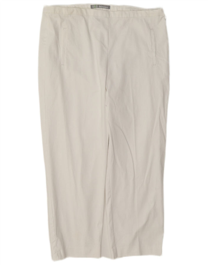 Pantaloni Capri da donna Marks & Spencer UK 12 Medium W30 L21 Cotone bianco