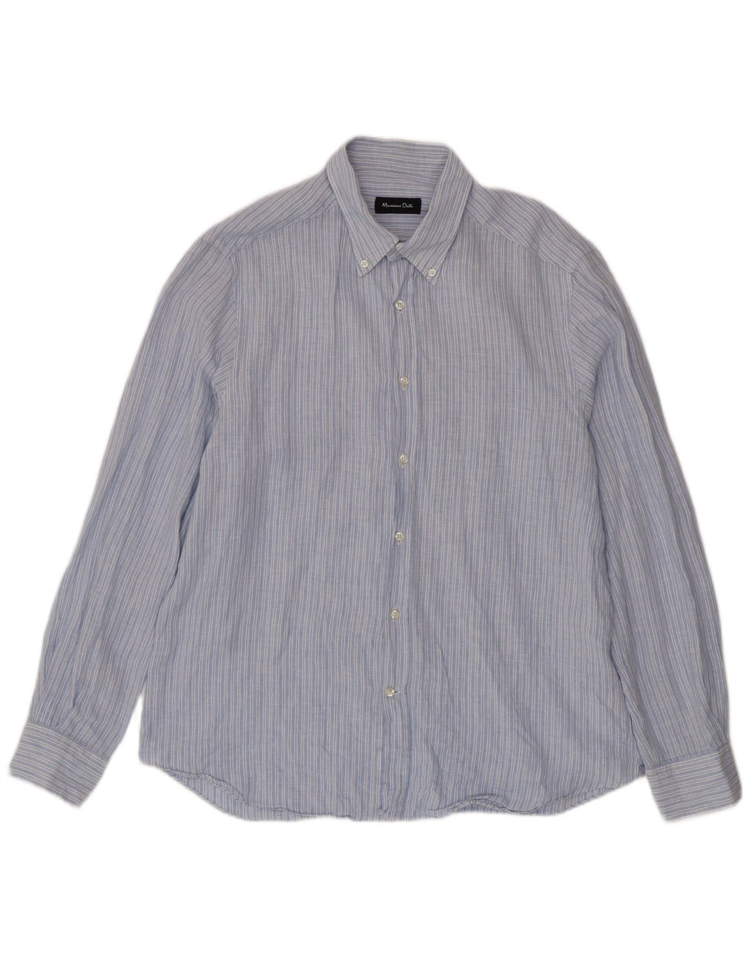 Camicia Uomo Massimo Dutti XL Gessato Blu