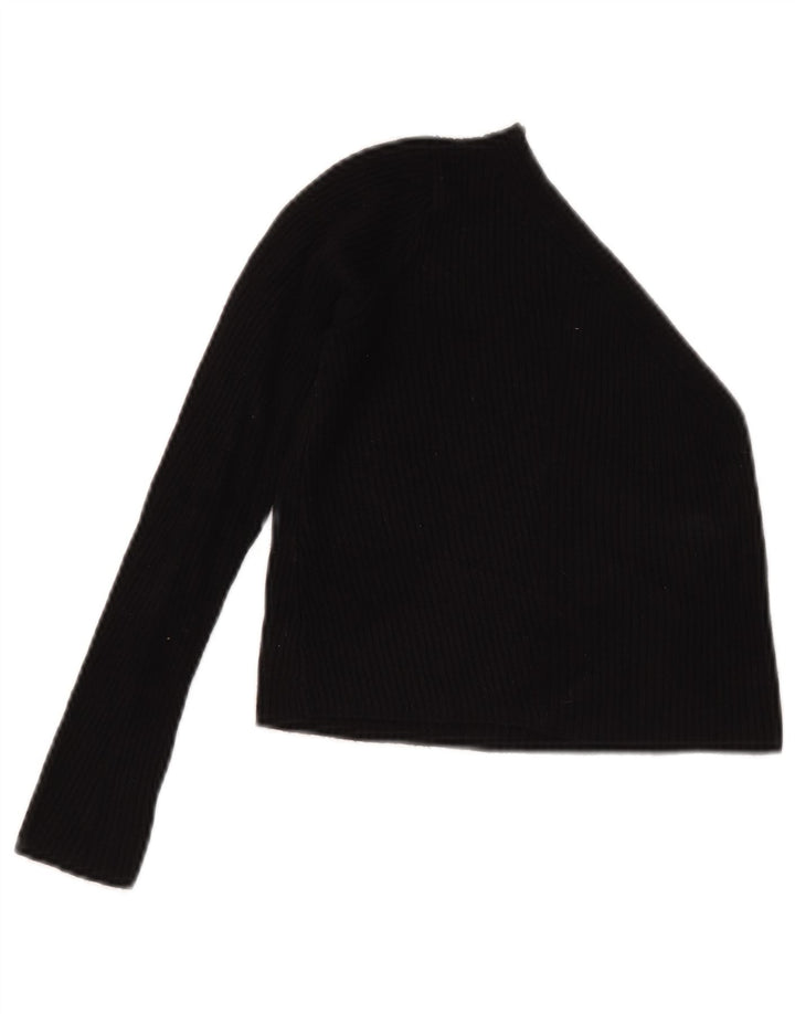 Top corto monospalla da donna Zara UK 8 piccolo in viscosa nera