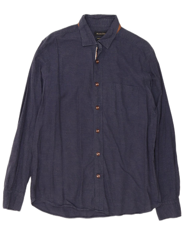 Camicia da uomo Massimo Dutti grande blu navy