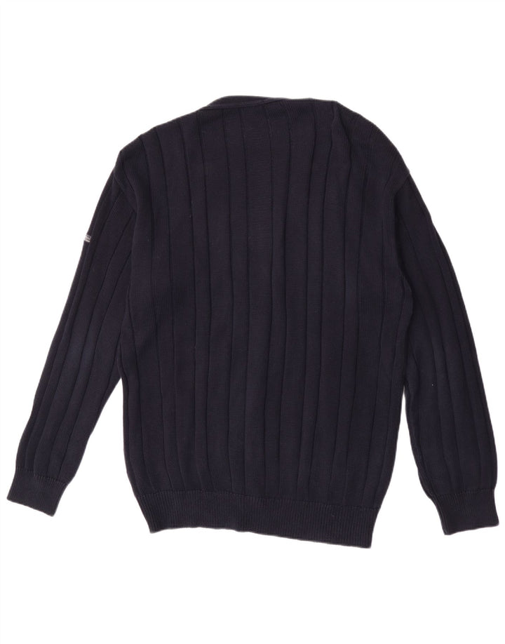 Maglione cardigan da uomo Sergio Tacchini in cotone medio blu navy