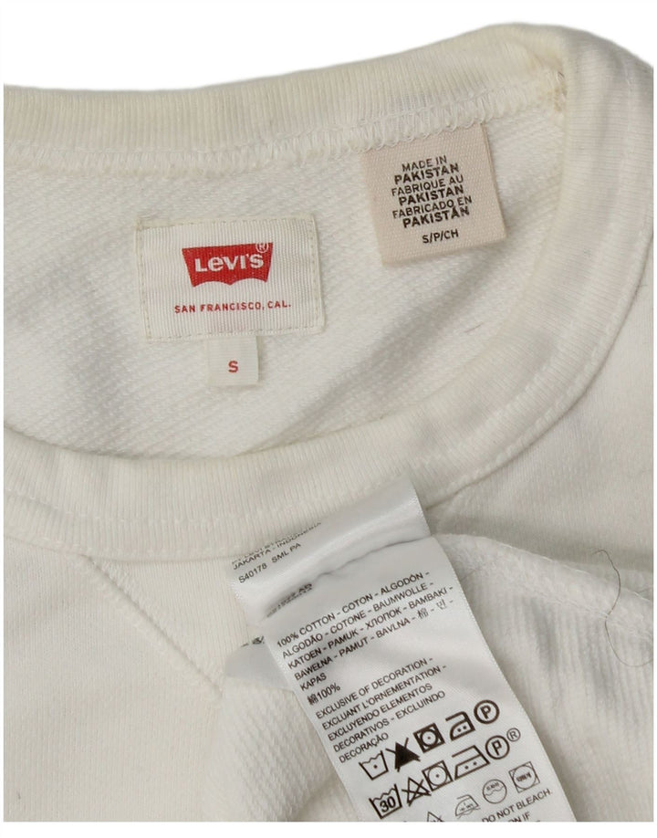 Levi's Uomo Felpa Maglione Piccolo Cotone Bianco