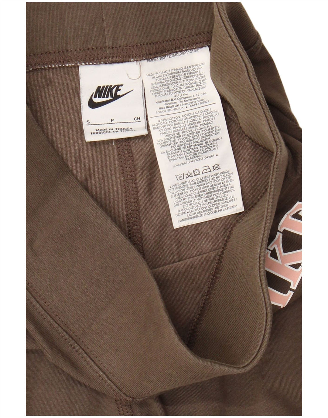 Leggings grafici da donna NIKE UK 10 piccolo cotone grigio