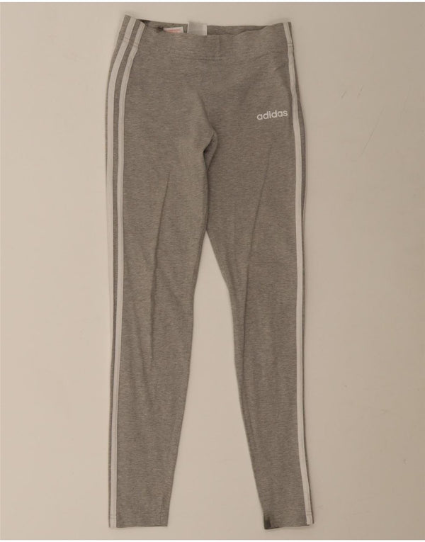 Leggings Adidas Bambina 13-14 Anni Cotone Grigio