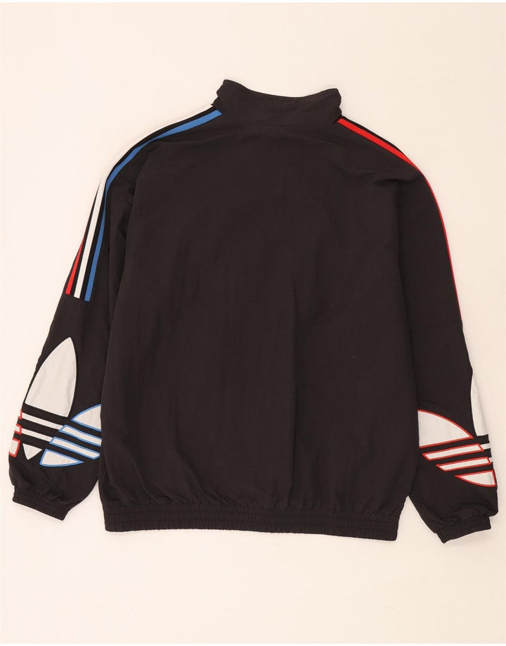 Giacca da ginnastica grafica da uomo Adidas Large nera in poliammide