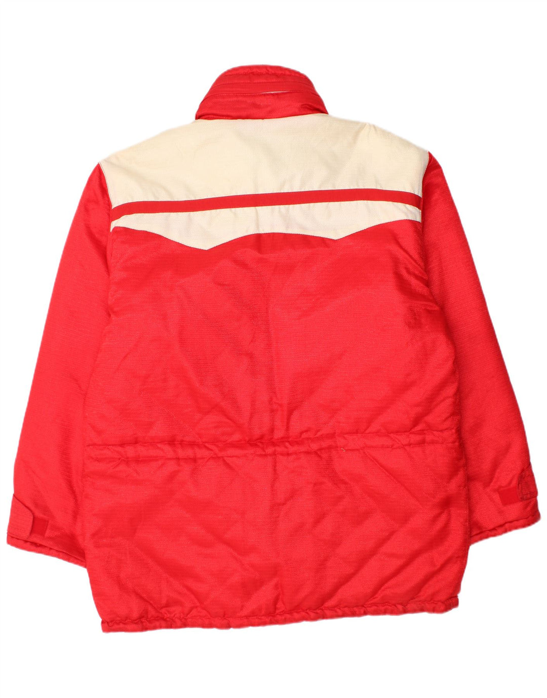Cappotto imbottito vintage da uomo UK 40 grande color block rosso