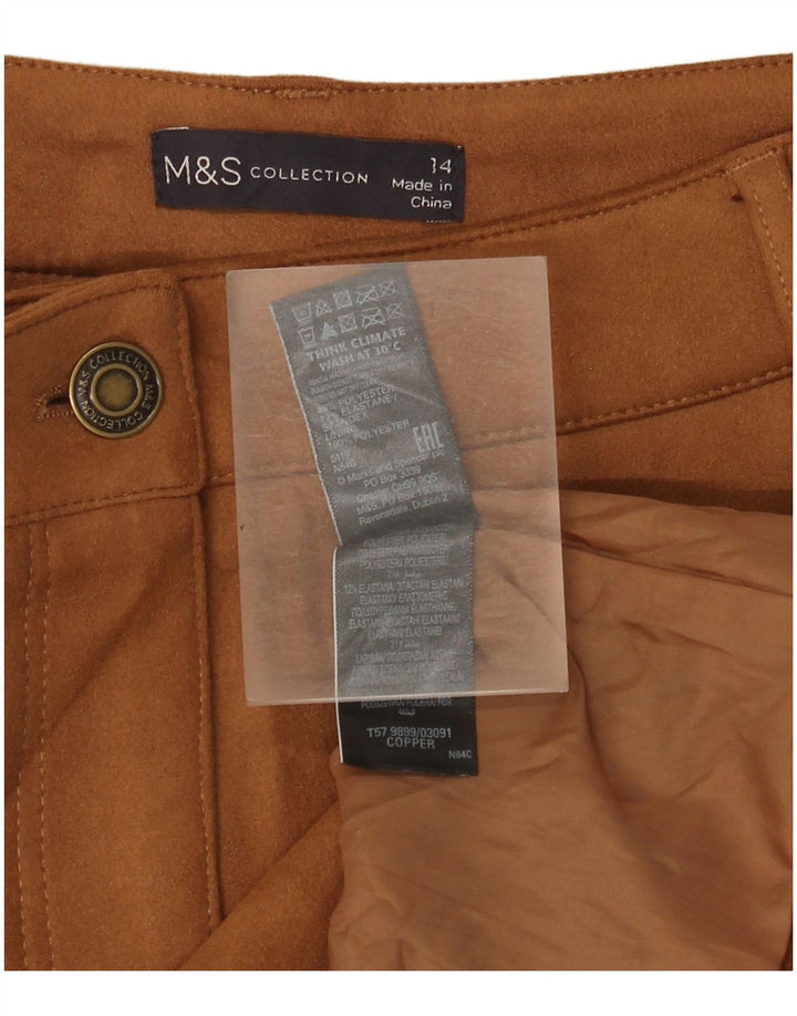 Minigonna da donna Marks & Spencer UK 14 Large W34 Poliestere beige