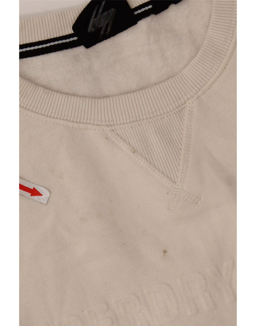 Felpa grafica da uomo Superdry Maglione medio cotone bianco sporco