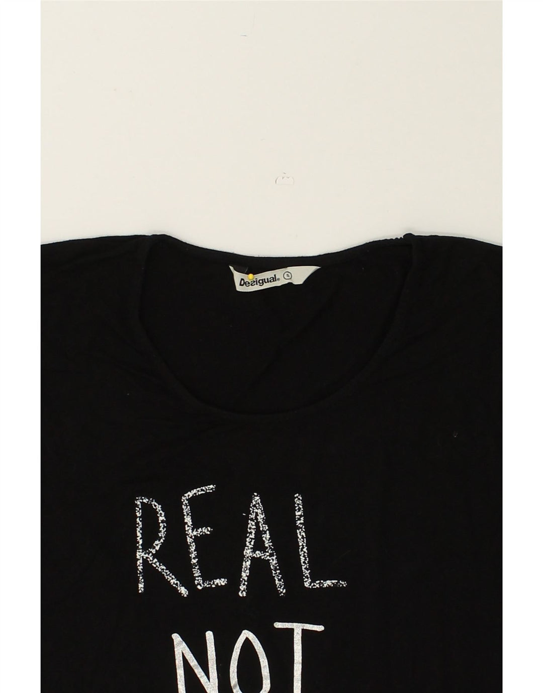 T-shirt grafica da donna DESIGUAL Top UK 10 piccola nera