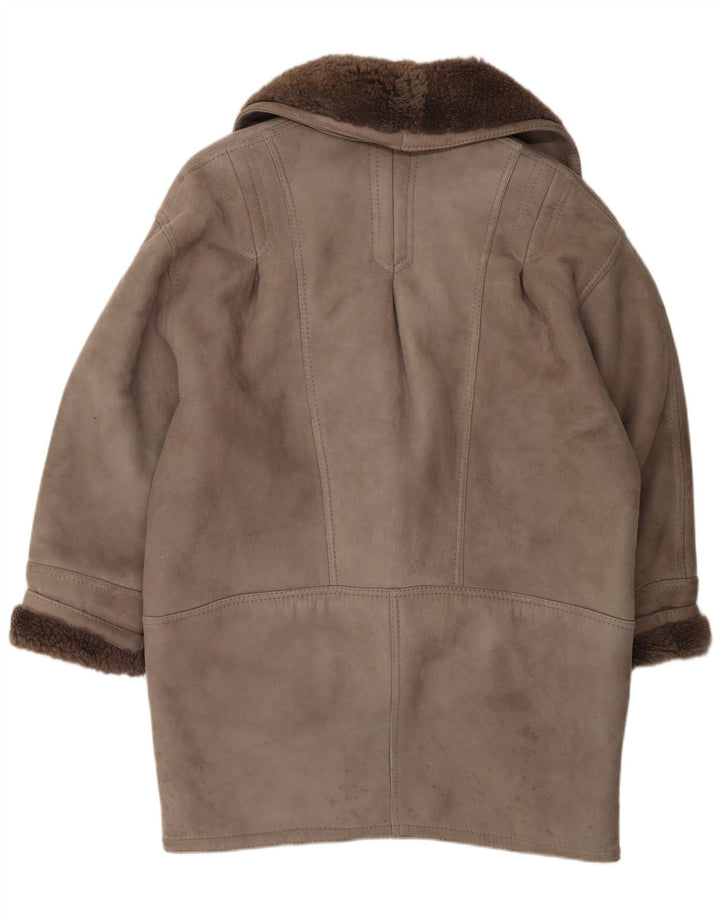 Cappotto oversize in shearling vintage da donna IT 46 Shearling grigio grande