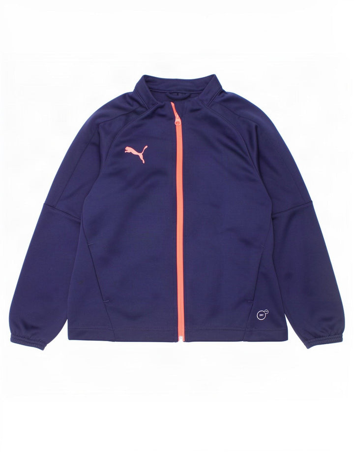 Giacca sportiva da ragazza Puma 7-8 anni in poliestere blu navy