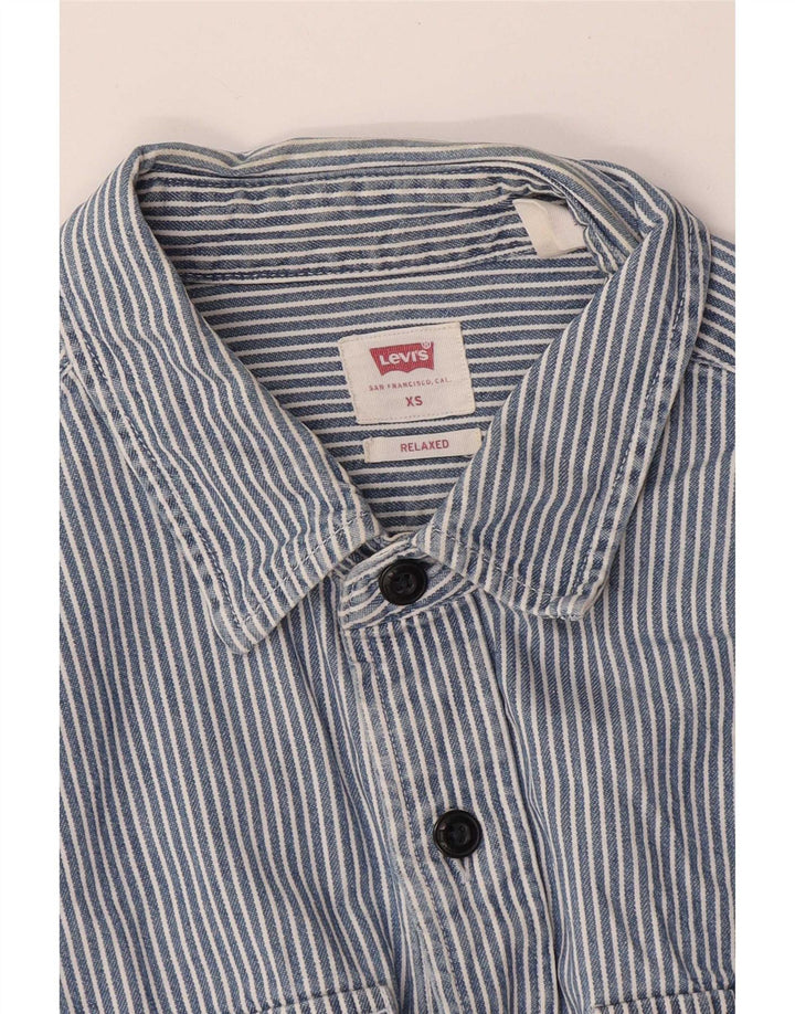 Camicia Levi's da uomo dalla vestibilità rilassata XS blu gessato