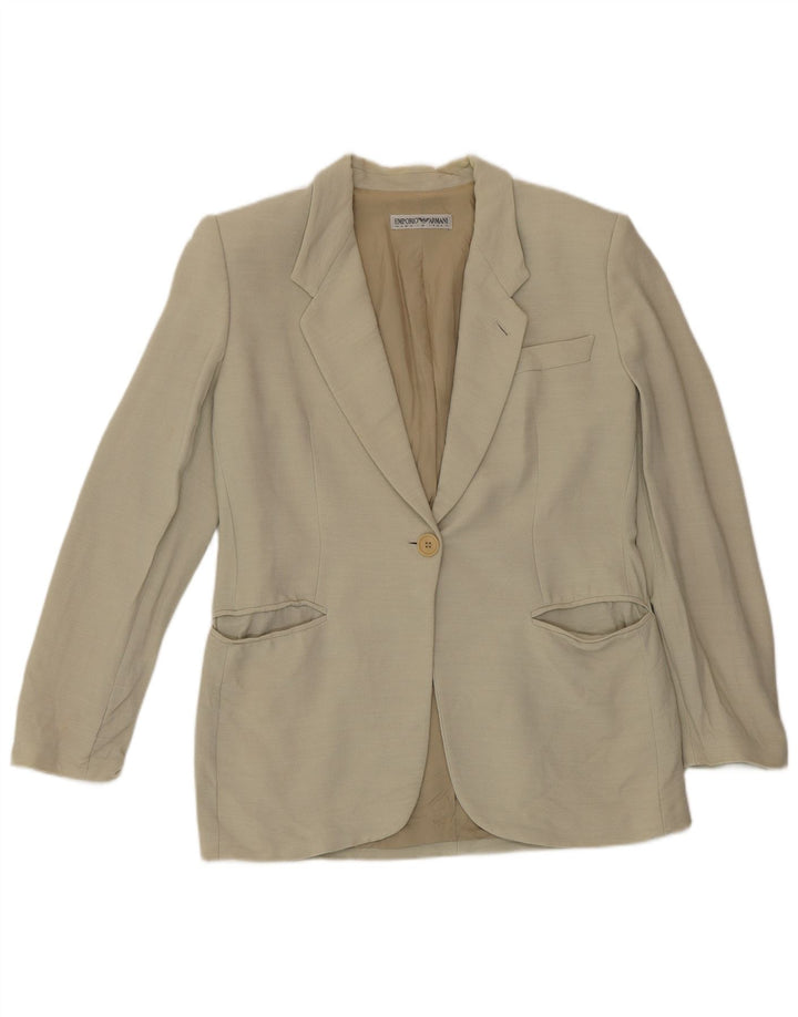 Giacca blazer a 1 bottone da donna Emporio Armani IT 42 verde medio