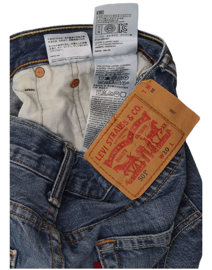 Pantaloncini di jeans Levi's 501 da uomo W30 in cotone blu medio