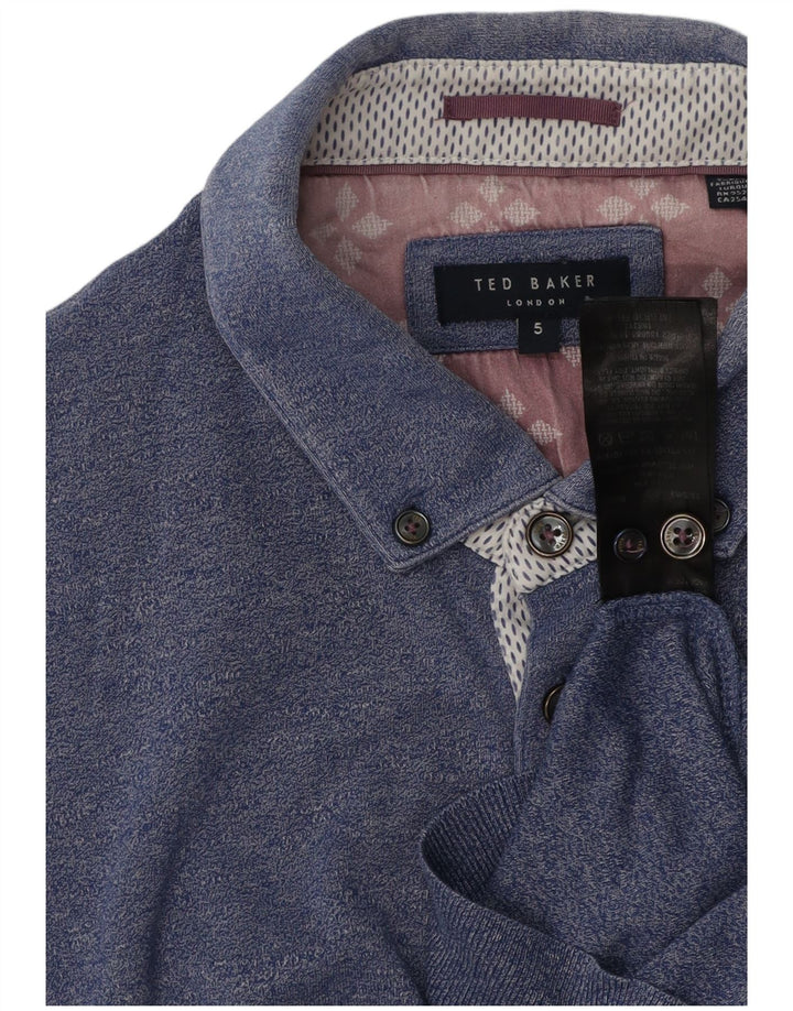 Polo da uomo Ted Baker taglia 5 XL in cotone blu