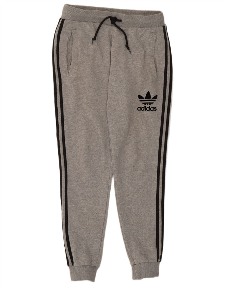 Pantaloni da tuta grafica da uomo Adidas Joggers in cotone grigio medio