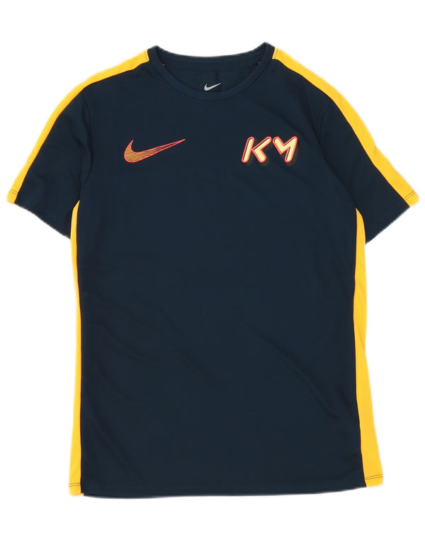 T-shirt grafica Nike da ragazzo Dri Fit Top 13-14 anni XL Blu navy Colourblock