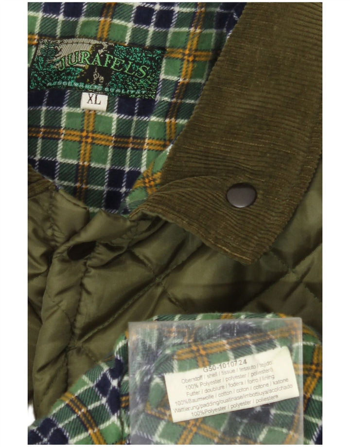 Giacca trapuntata da uomo VINTAGE UK 42 XL Poliestere kaki