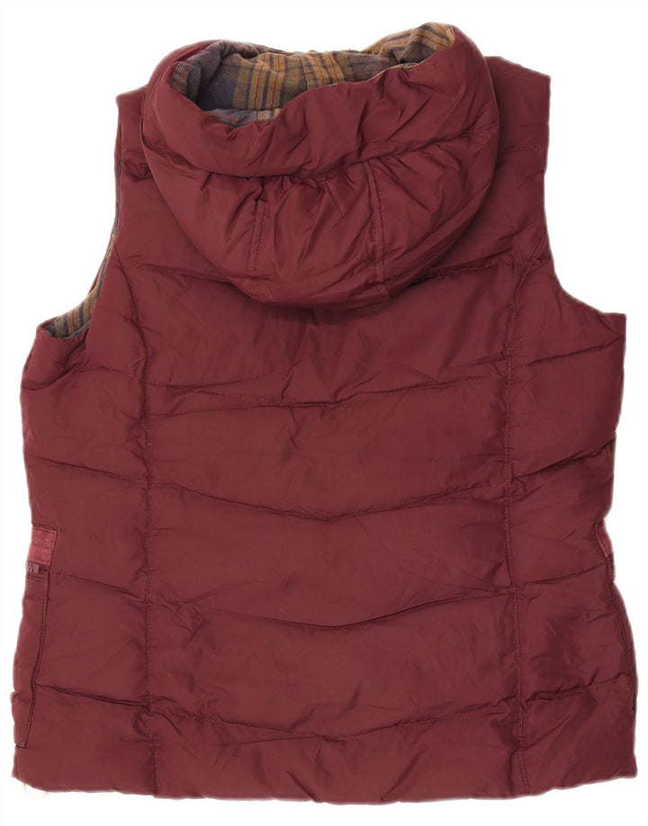 Gilet imbottito con cappuccio da donna Joules UK 14 grande poliestere marrone