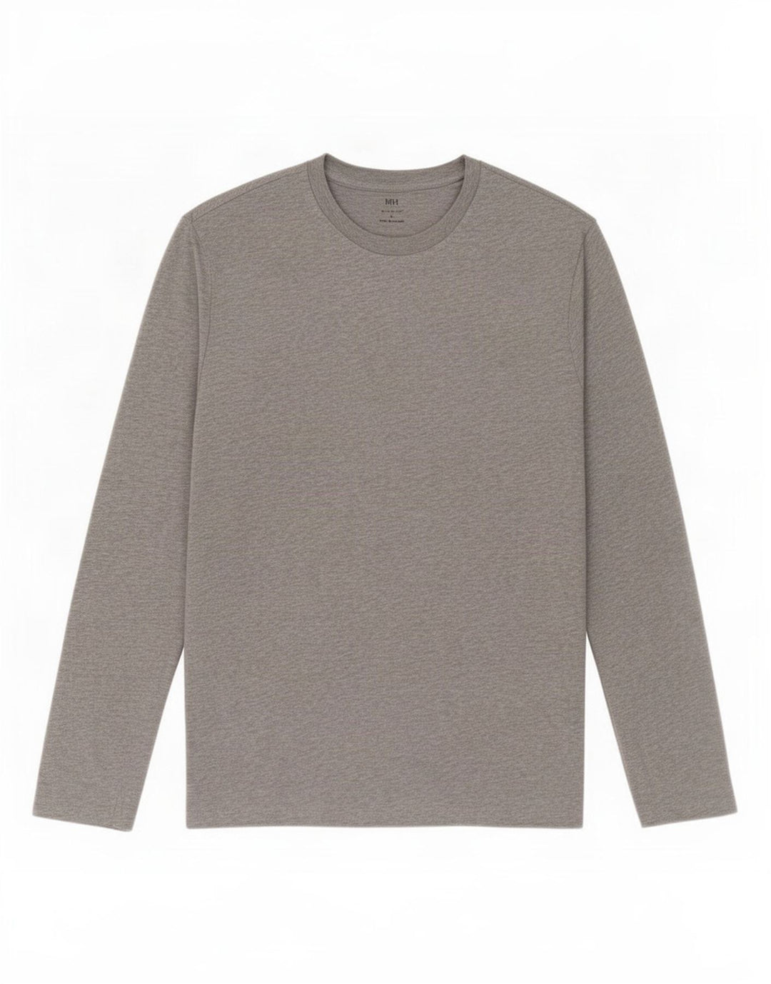Marks & Spencer Top da uomo vestibilità regolare a maniche lunghe in cotone chiazzato grigio grande