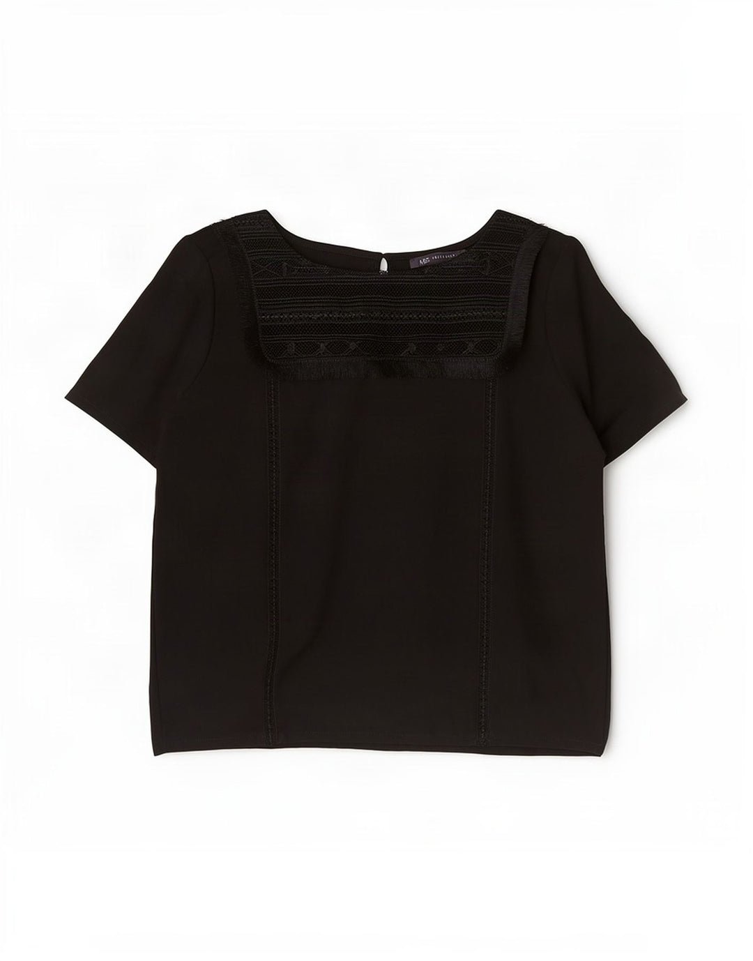 Top camicetta da donna Marks & Spencer UK 14 grande viscosa nera