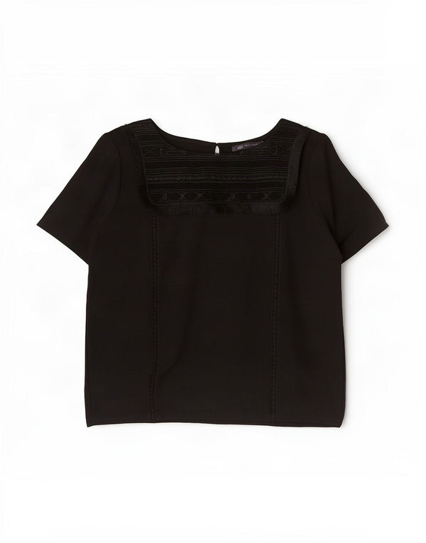 Top camicetta da donna Marks & Spencer UK 14 grande viscosa nera