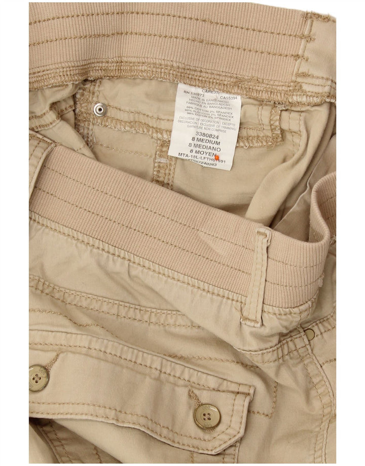 Pantaloni capri cargo dritti da donna LEE US 8 medi W30 L18 cotone beige