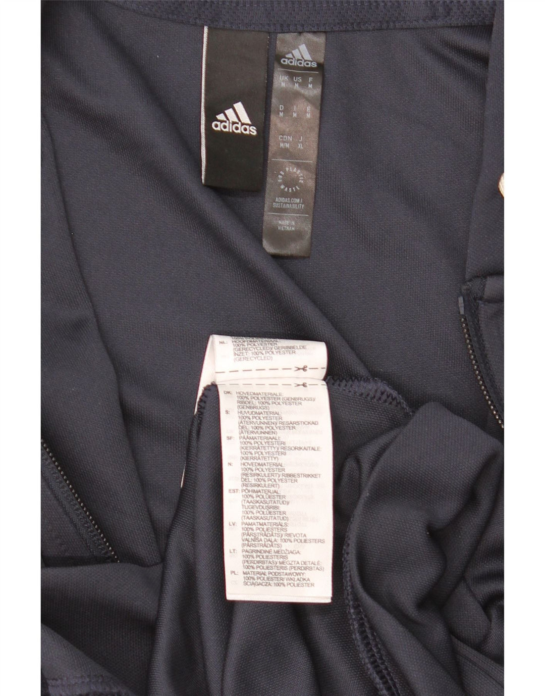 Felpa con cappuccio e zip ADIDAS Aeroready da uomo in poliestere medio blu navy