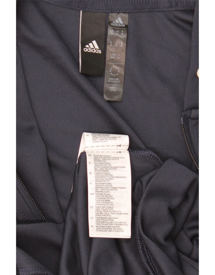 Felpa con cappuccio e zip ADIDAS Aeroready da uomo in poliestere medio blu navy